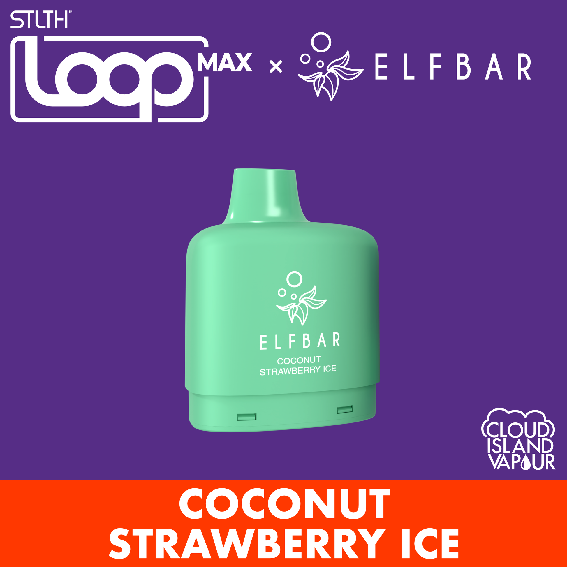 STLTH LOOP MAX X ELFBAR Pod Pack Coconut Strawberry Ice