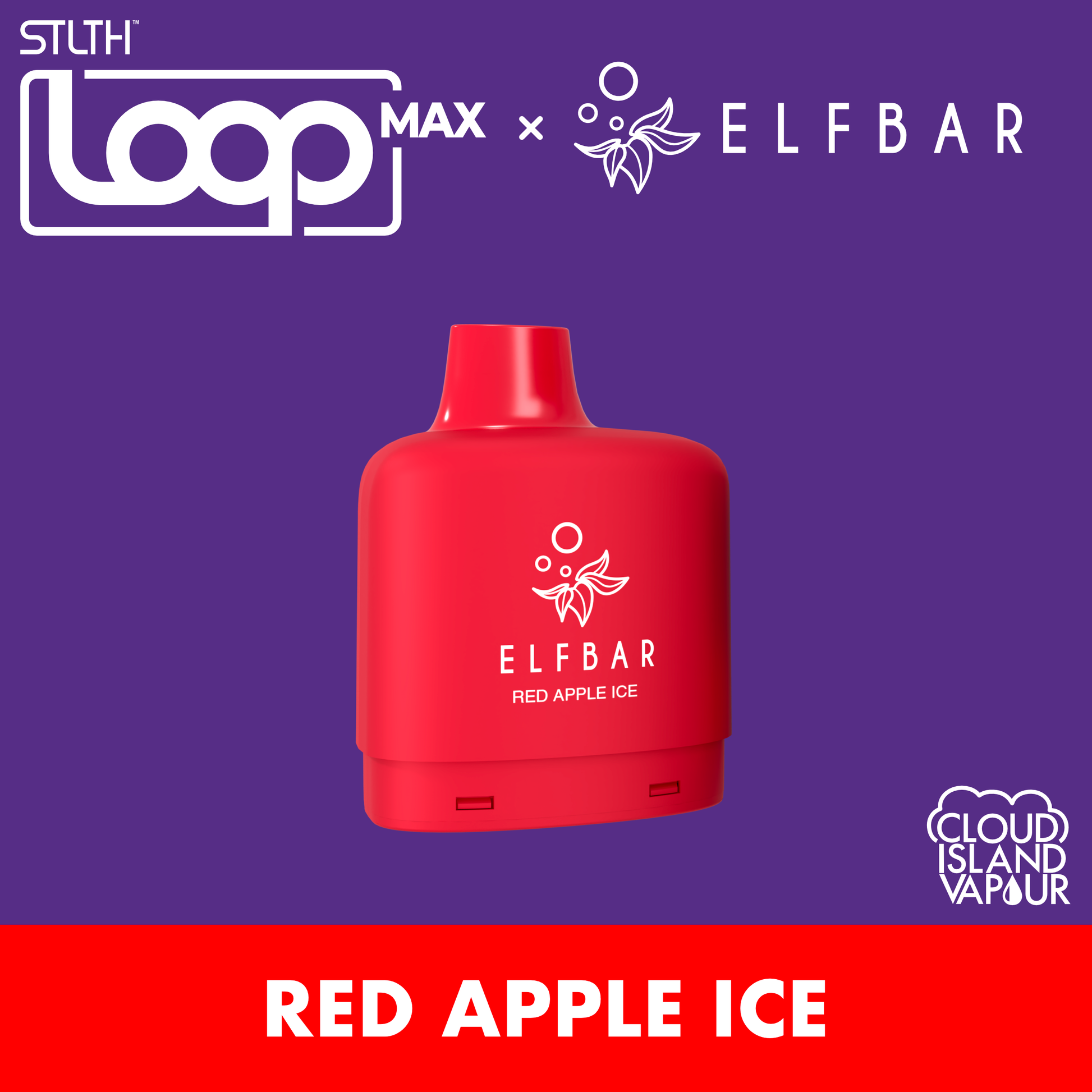STLTH LOOP MAX X ELFBAR Pod Pack Red Apple Ice