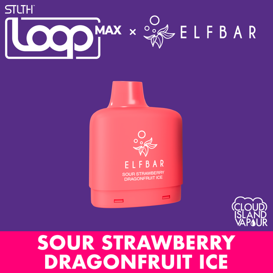 STLTH LOOP MAX X ELFBAR Pod Pack Sour Strawberry Dragonfruit Ice