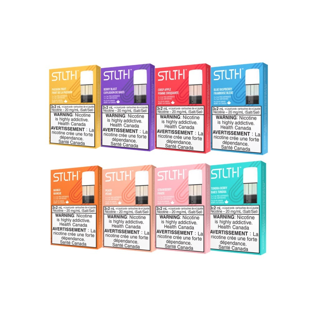 STLTH Original ejuice vape Pods packages in various flavours