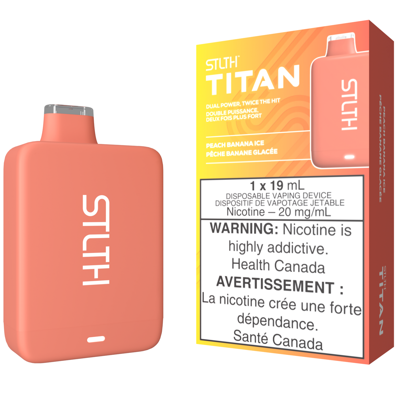 STLTH TITAN 10K Disposable Vape Peach Banana Ice