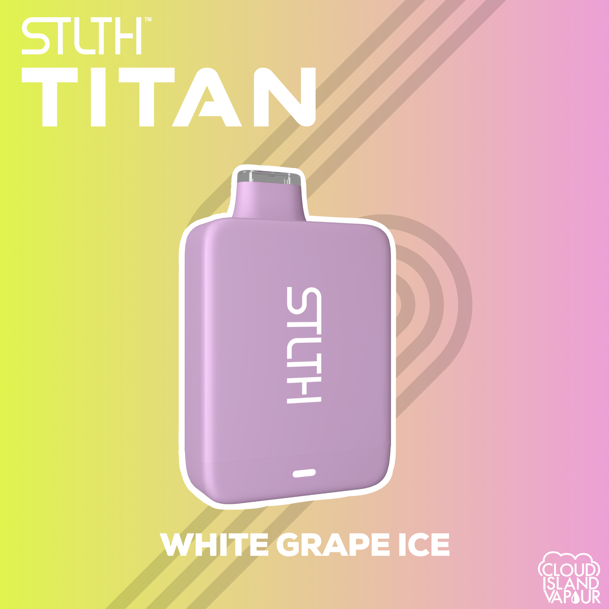 STLTH TITAN 10K Disposable Vape - White Grape Ice Cloud Island Vapour STLTH TITAN 10K Disposable Vape - White Grape Ice Cloud Island Vapour