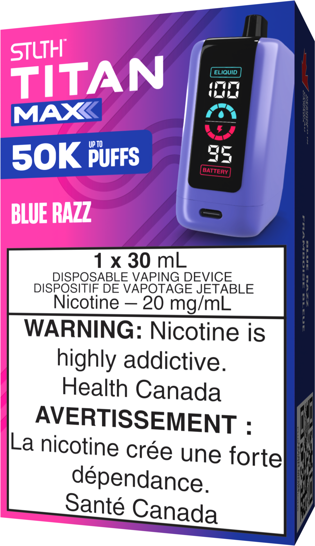 STLTH TITAN MAX Disposable Blue Razz