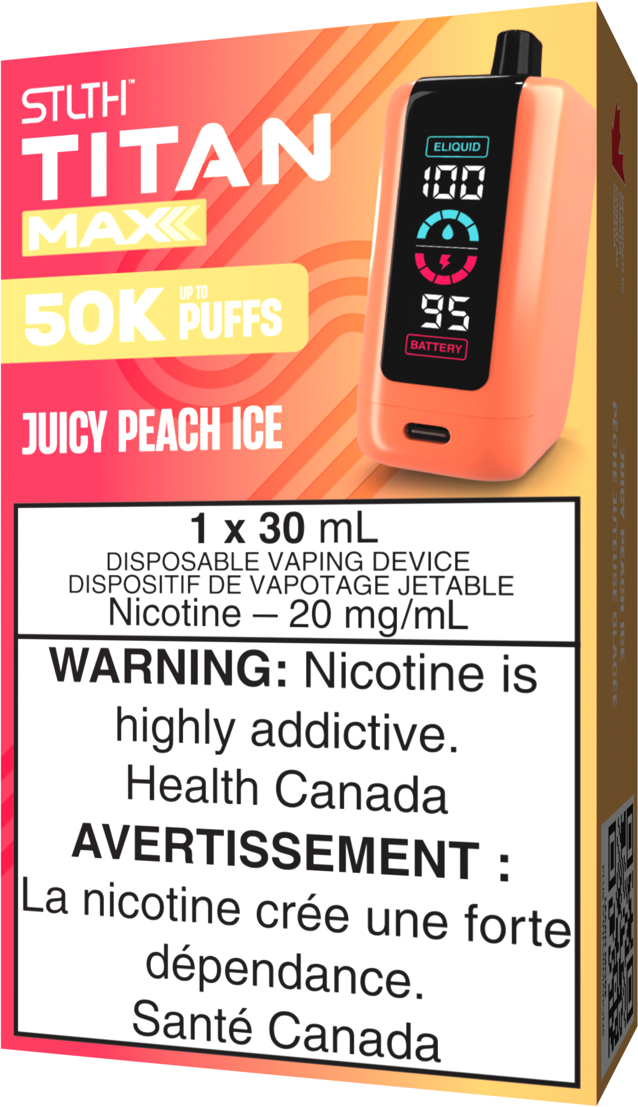 STLTH TITAN MAX Disposable Juicy Peach Ice