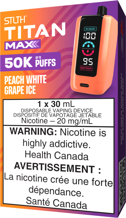 STLTH TITAN MAX Disposable Peach White Grape Ice