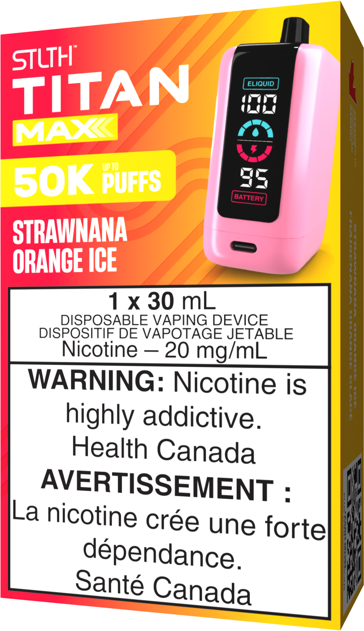 STLTH TITAN MAX Disposable Strawnana Orange Ice