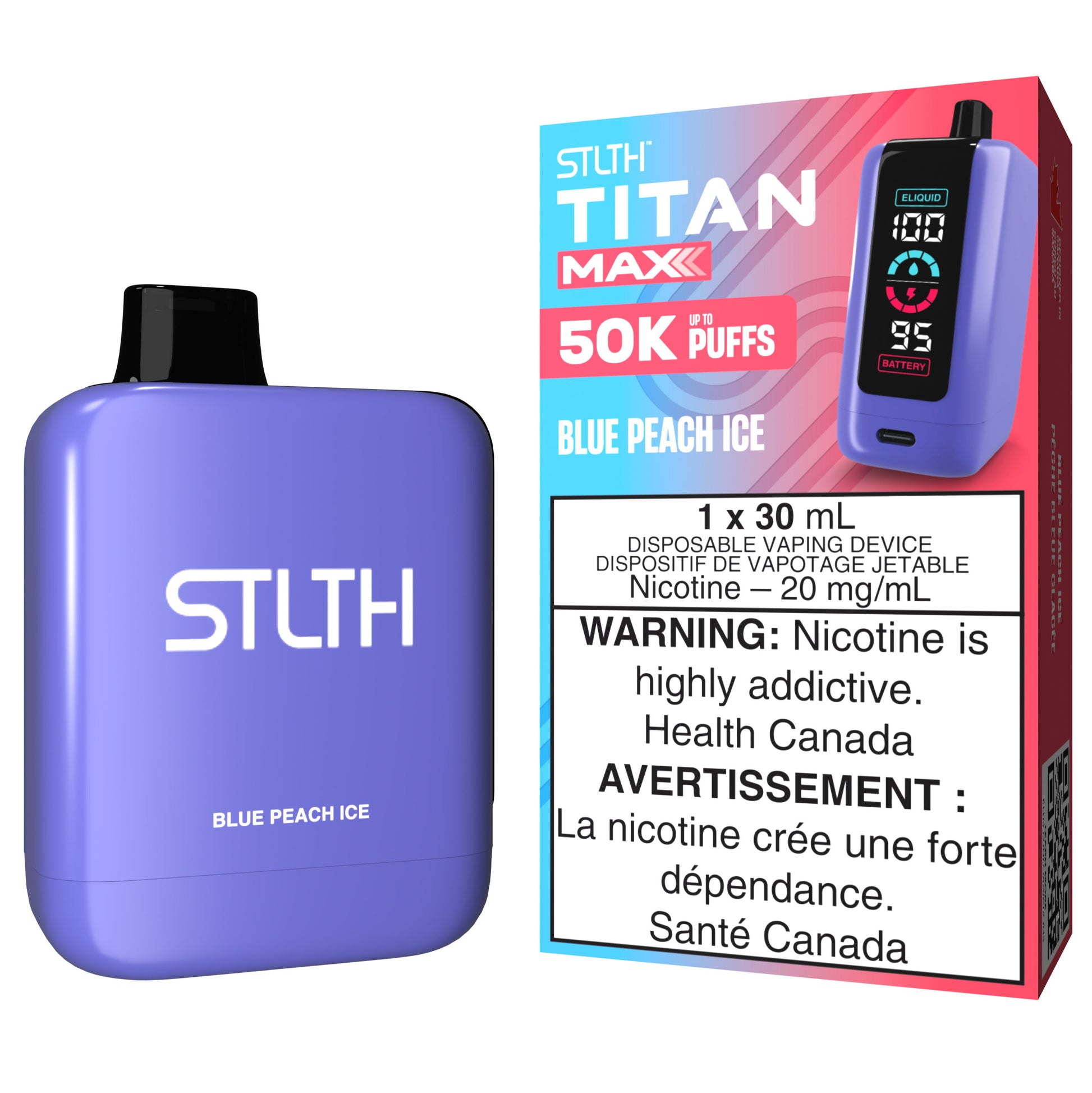 STLTH TITAN MAX Disposable Vape Blue Peach Ice