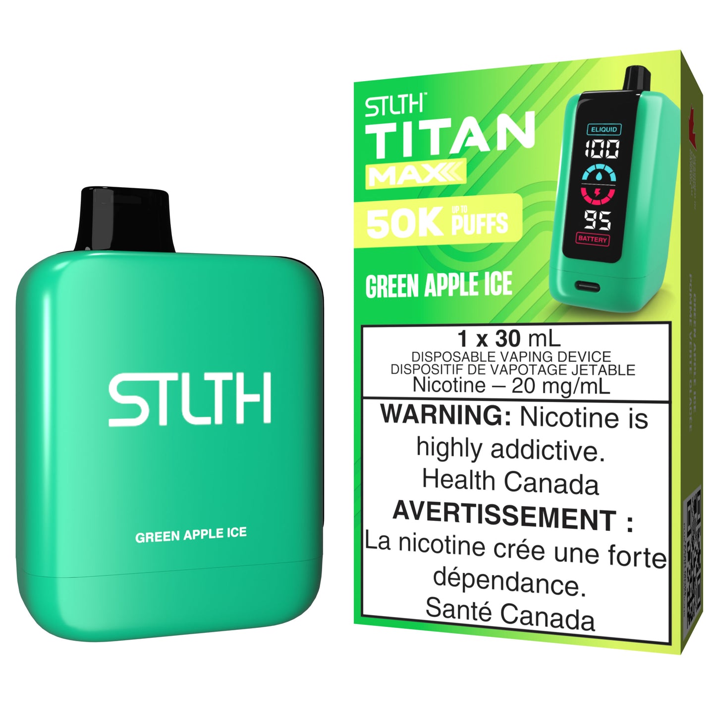 STLTH TITAN MAX Disposable Vape Green Apple Ice