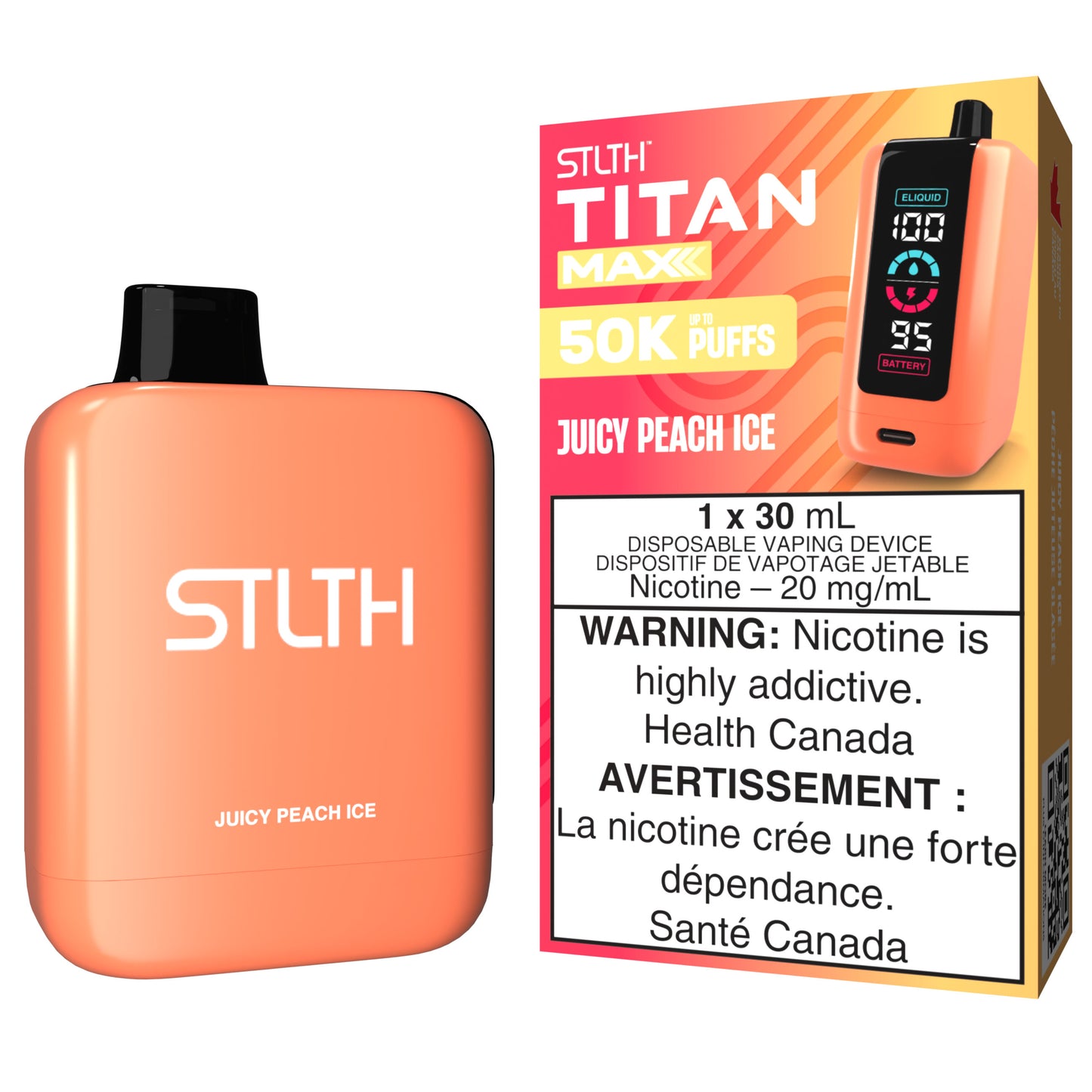 STLTH TITAN MAX Disposable Vape Juicy Peach Ice