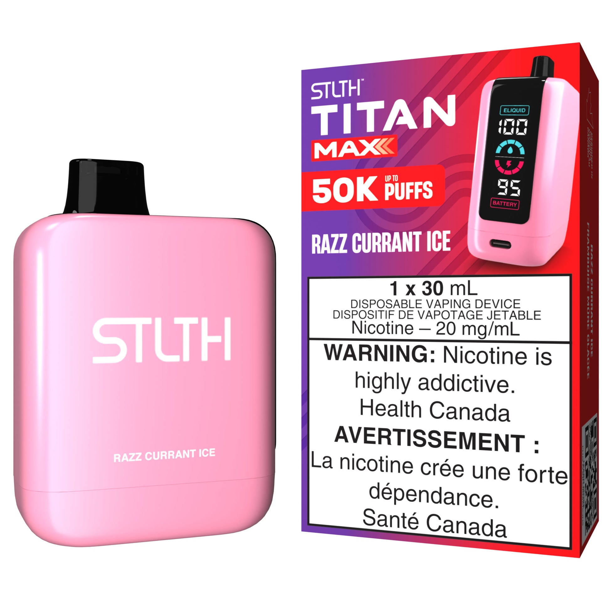 STLTH TITAN MAX Disposable Vape Razz Currant Ice