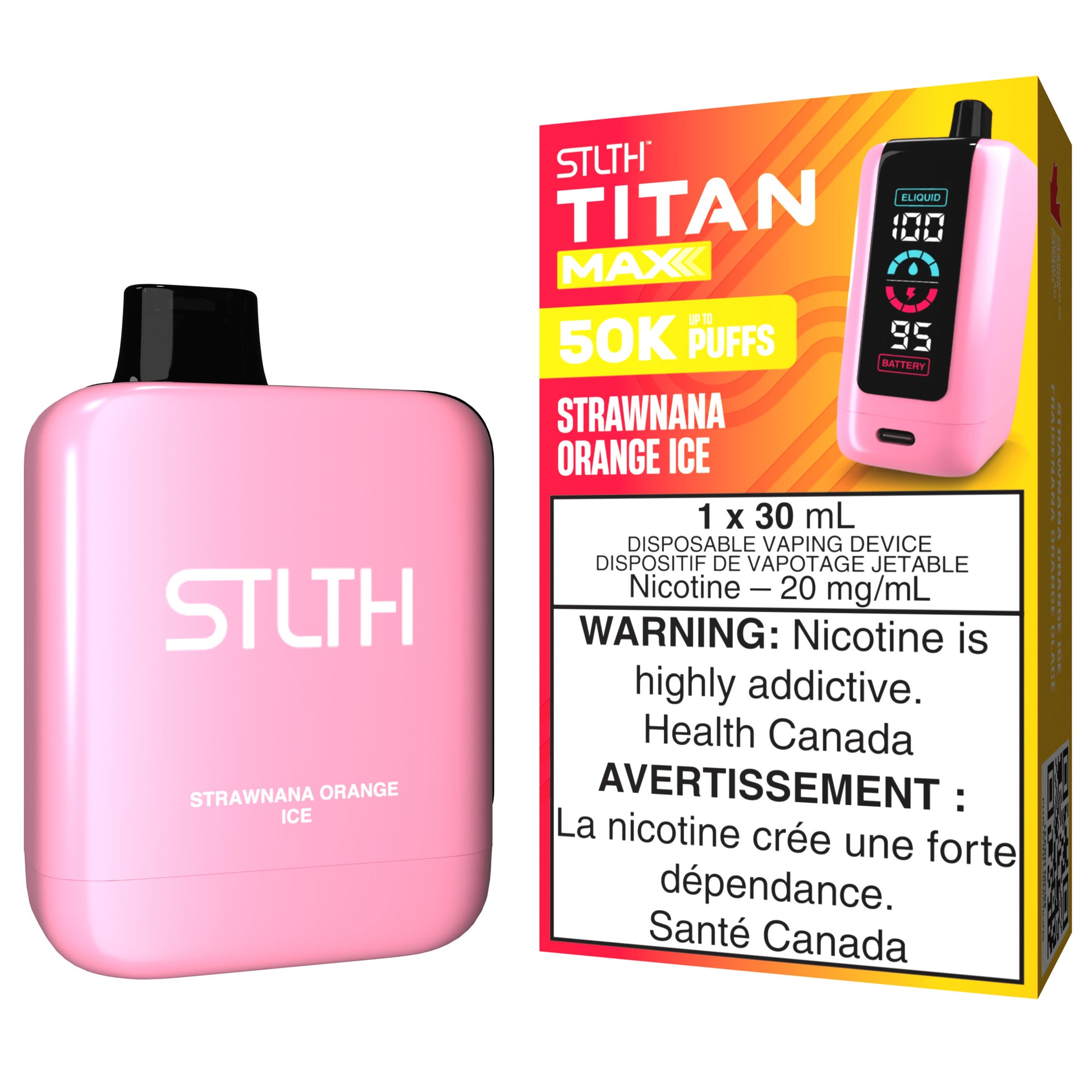 STLTH TITAN MAX Disposable Vape Strawnana Orange Ice