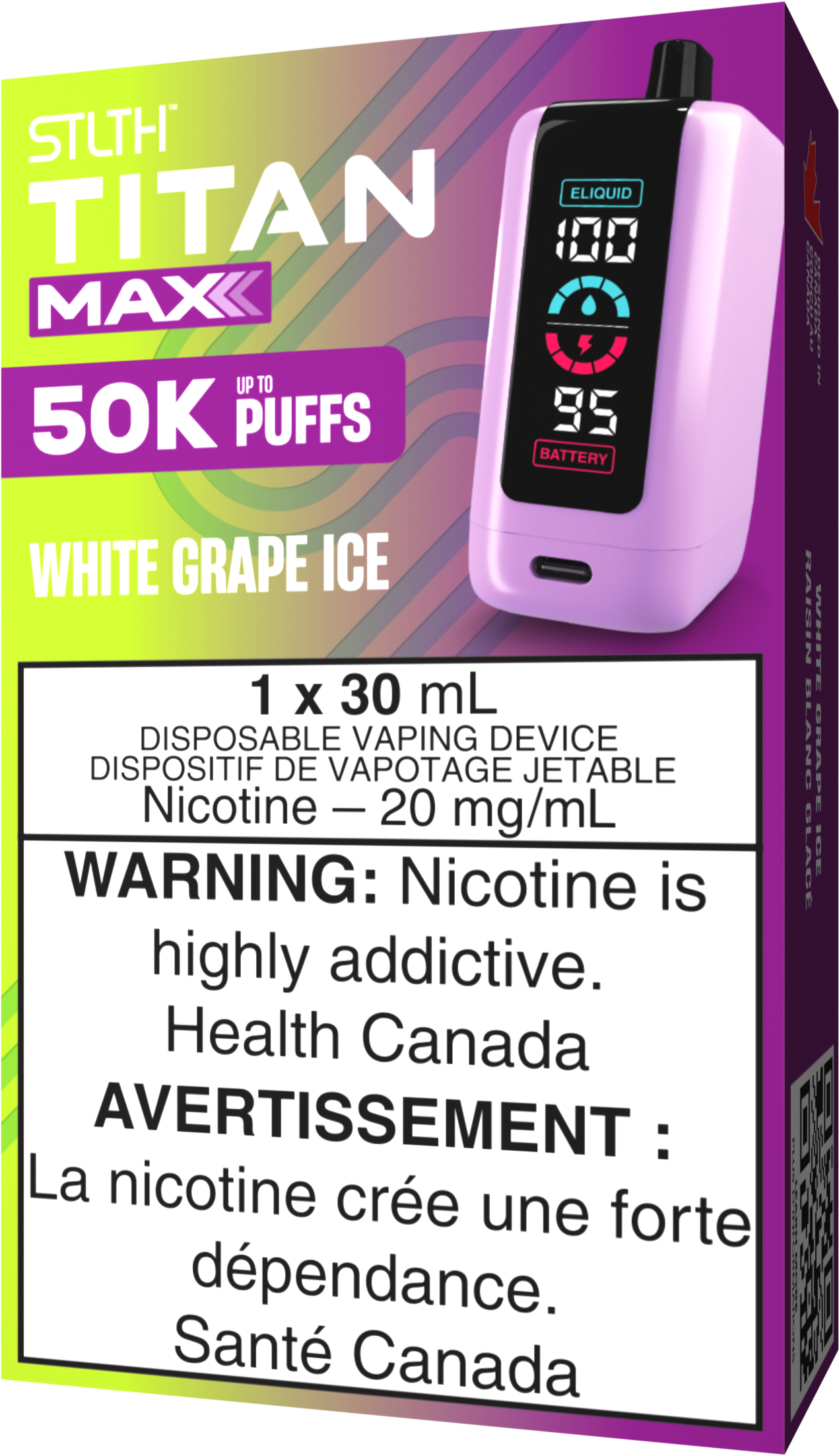 STLTH TITAN MAX Disposable White Grape Ice