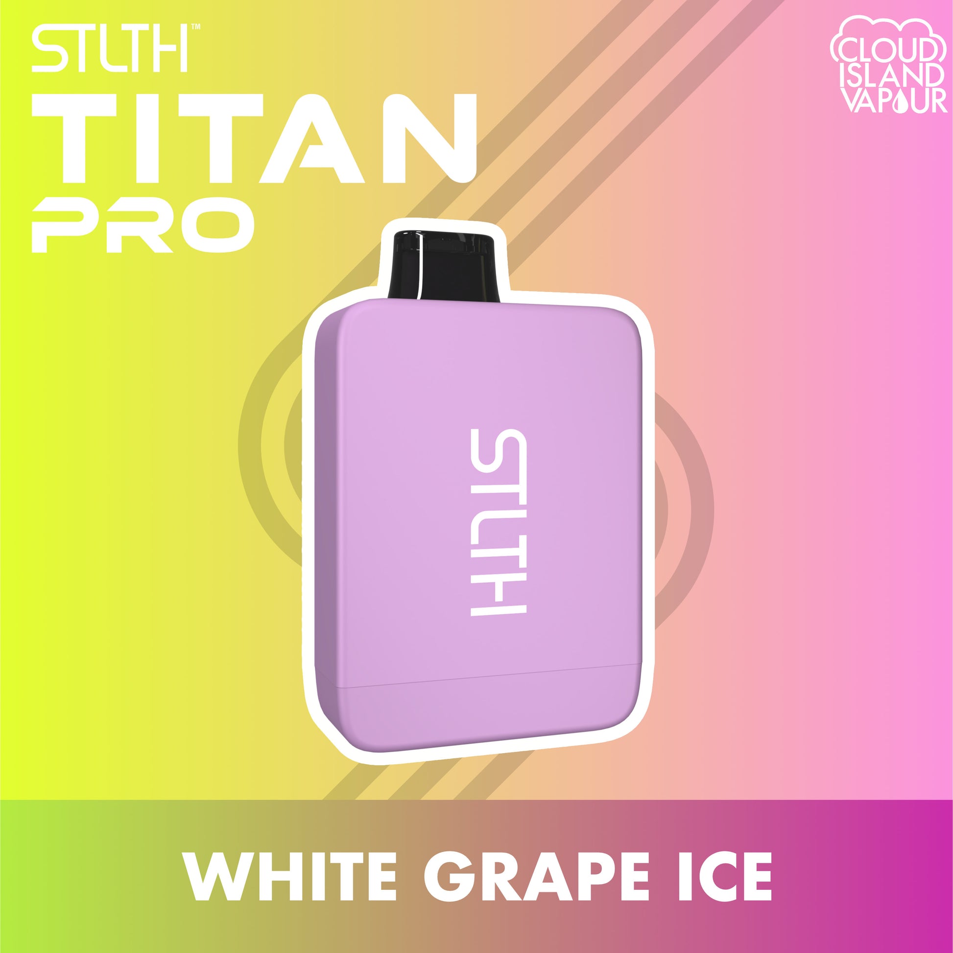 STLTH TITAN PRO Disposable Vape - White Grape Ice Cloud Island Vapour STLTH TITAN PRO Disposable Vape - White Grape Ice Cloud Island Vapour