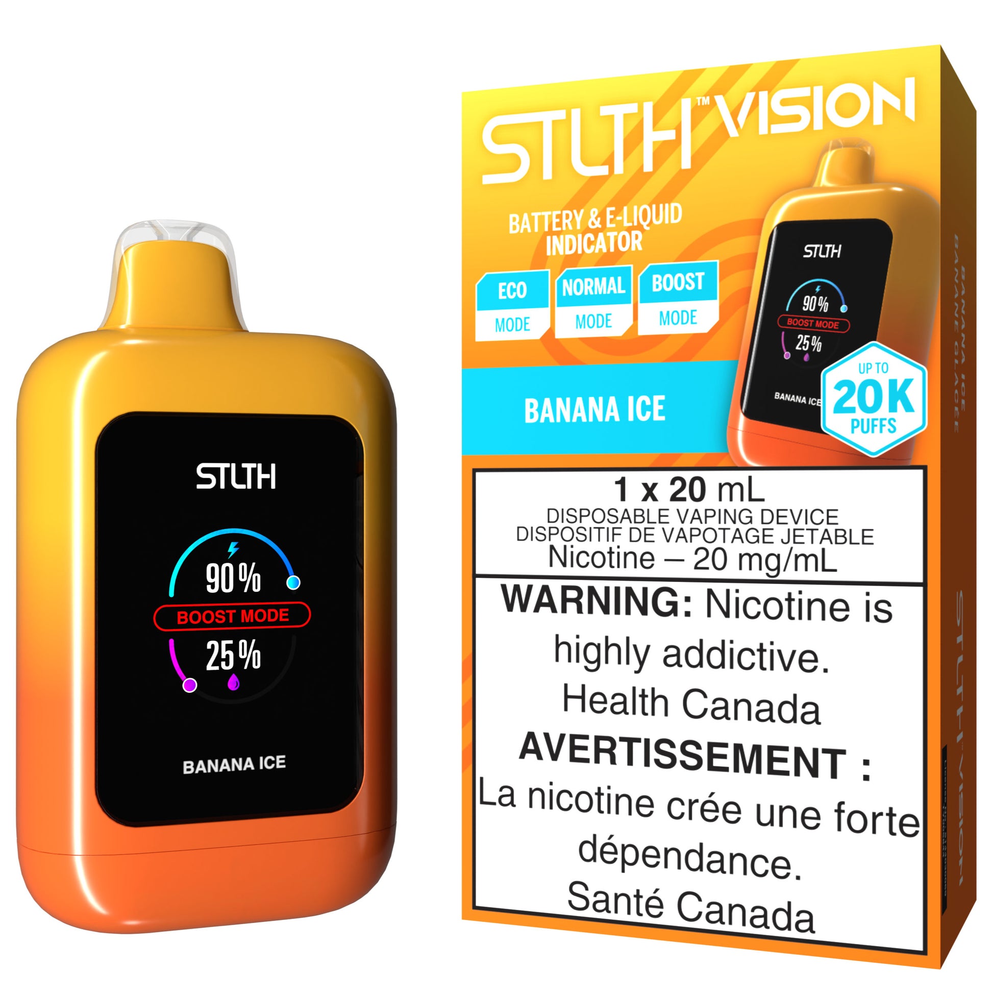 STLTH VISION 20K Disposable Vape Banana Ice