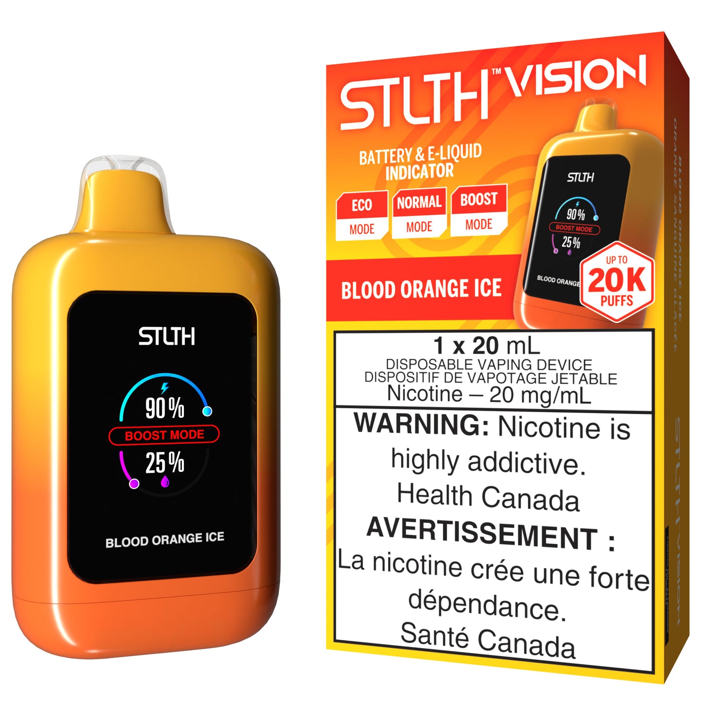 STLTH VISION 20K Disposable Vape Blood Orange Ice