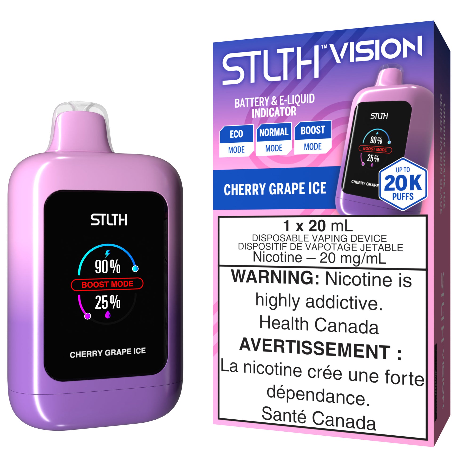 STLTH VISION 20K Disposable Vape Cherry Grape Ice