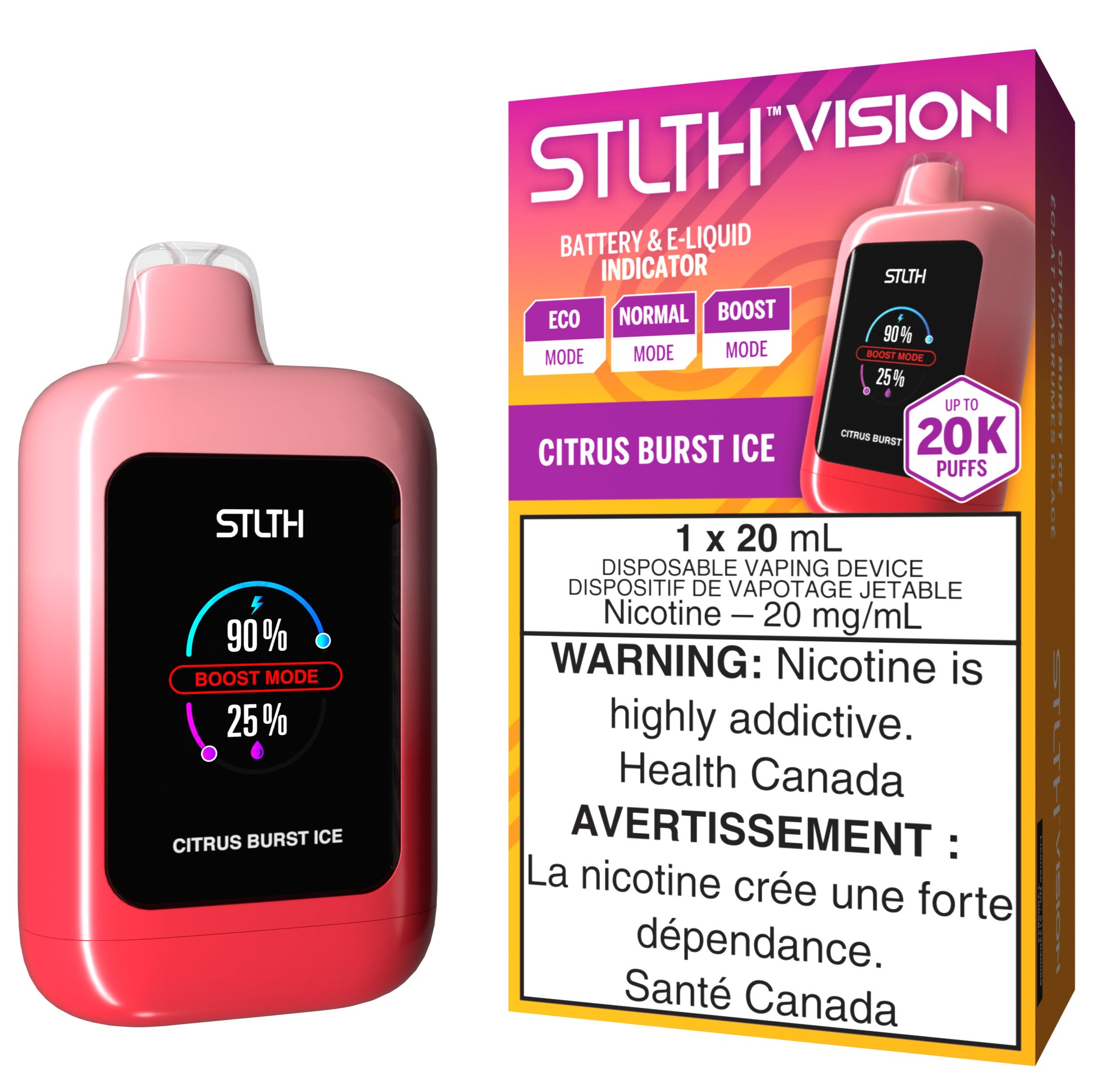 STLTH VISION Disposable Vape - Citrus Burst Ice Cloud Island Vapour STLTH VISION Disposable Vape - Citrus Burst Ice Cloud Island Vapour