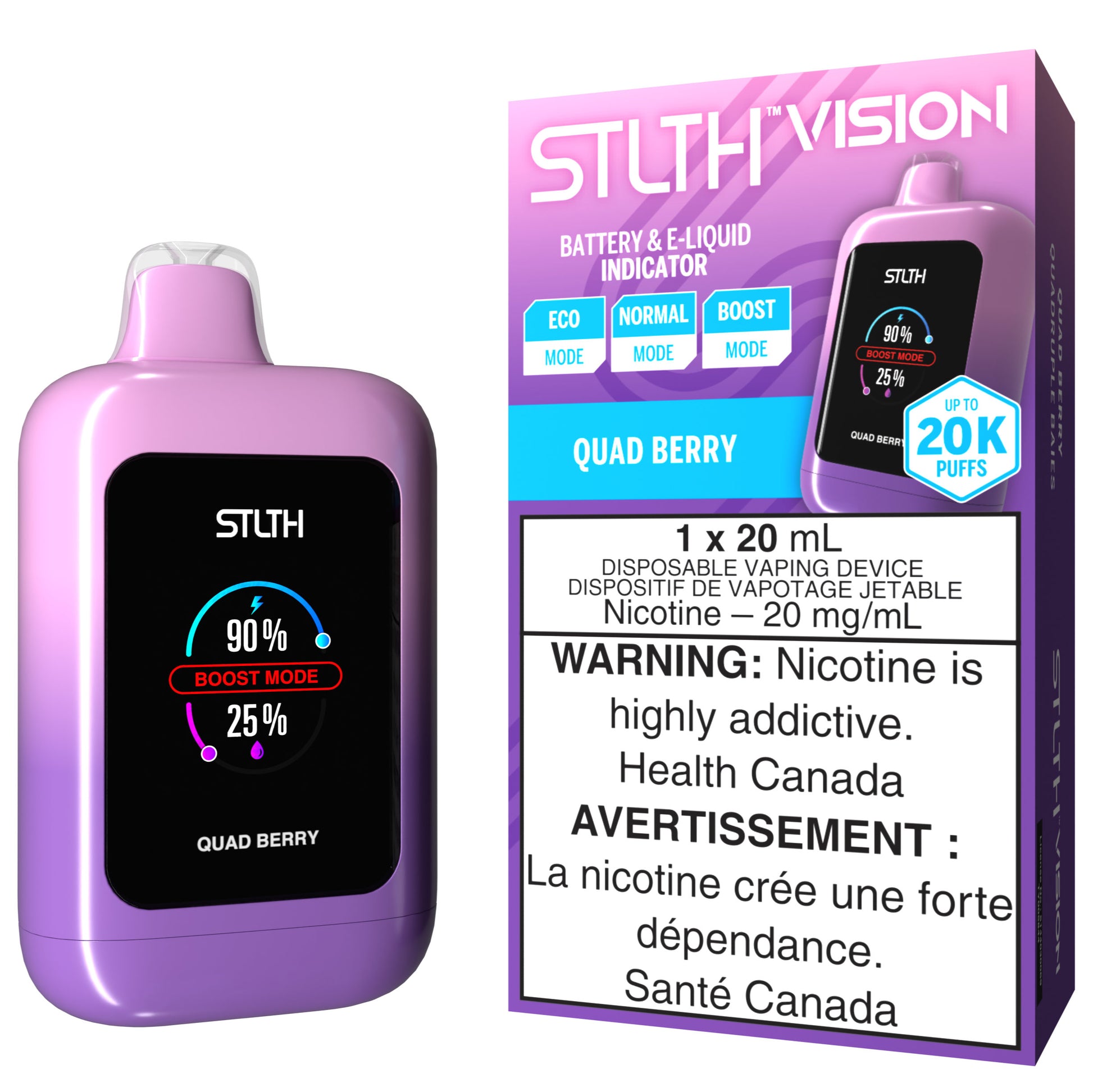 STLTH VISION 20K Disposable Vape Quad Berry