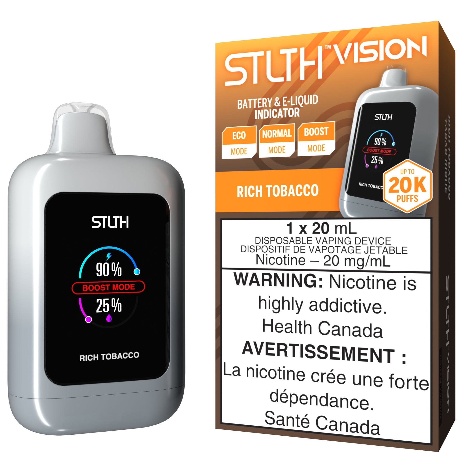 STLTH VISION 20K Disposable Vape Rich Tobacco