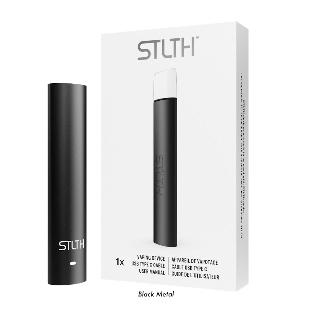 STLTH vape device starter kit package Black Metal