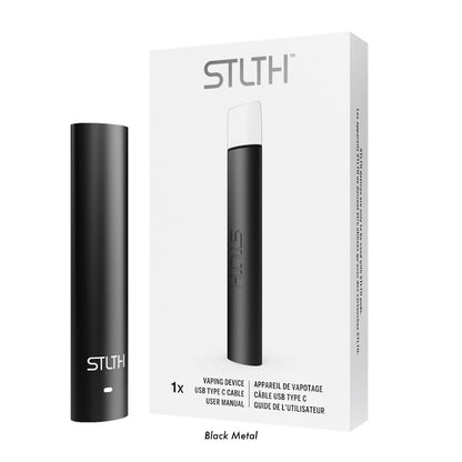 STLTH vape device starter kit package Black Metal