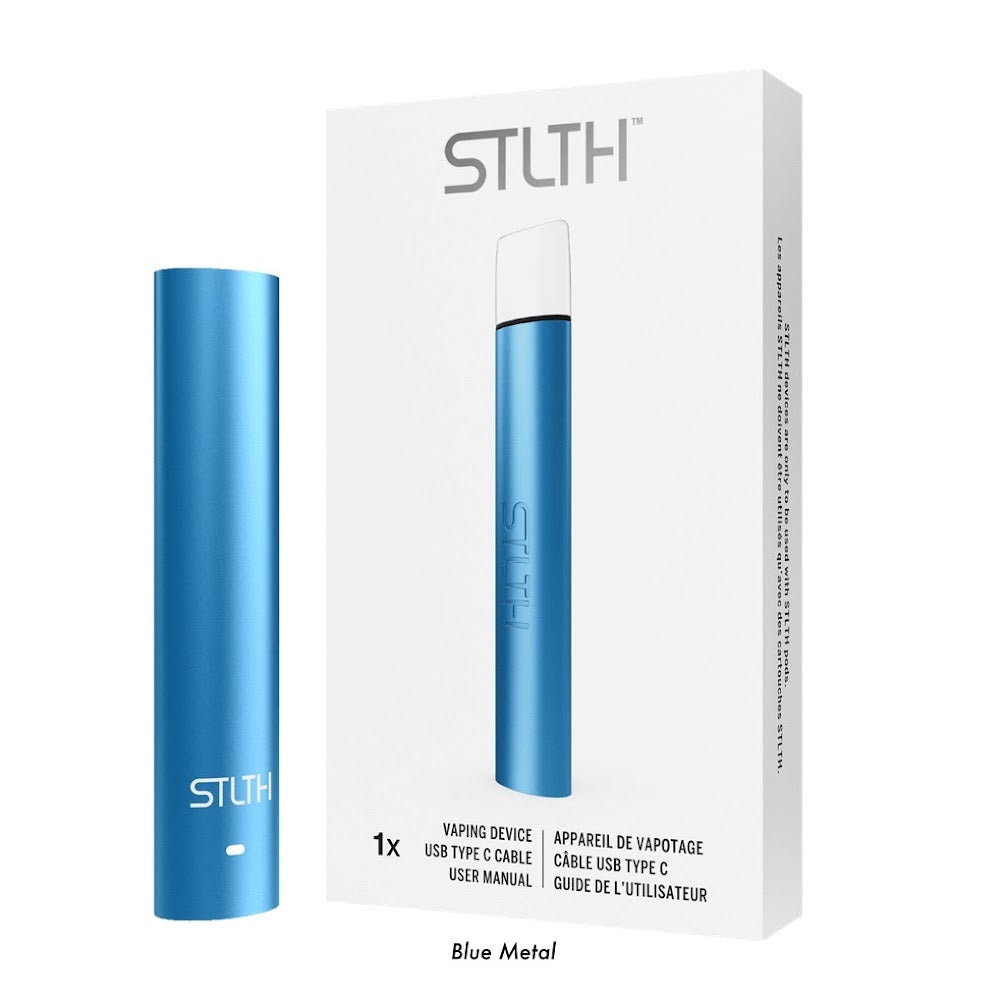 STLTH vape device starter kit package Blue Metal