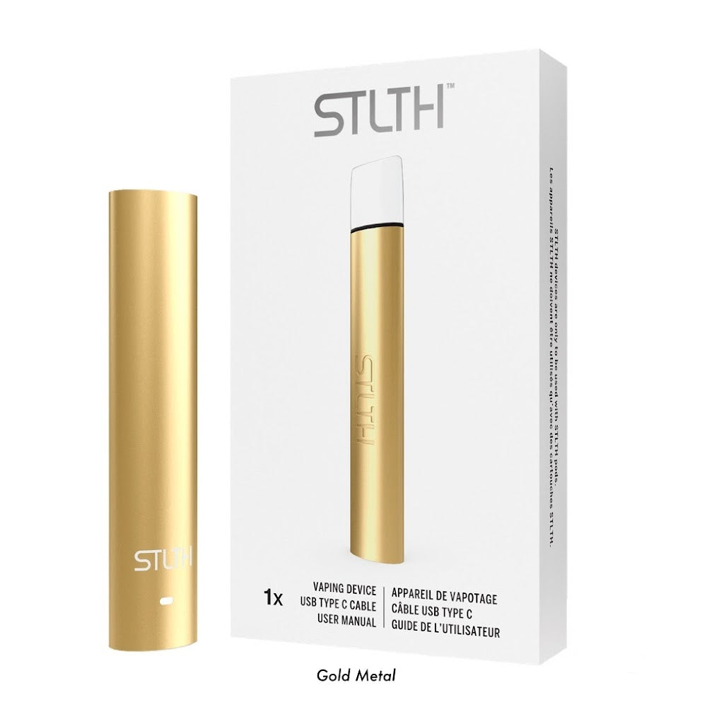 STLTH vape device starter kit package Gold Metal