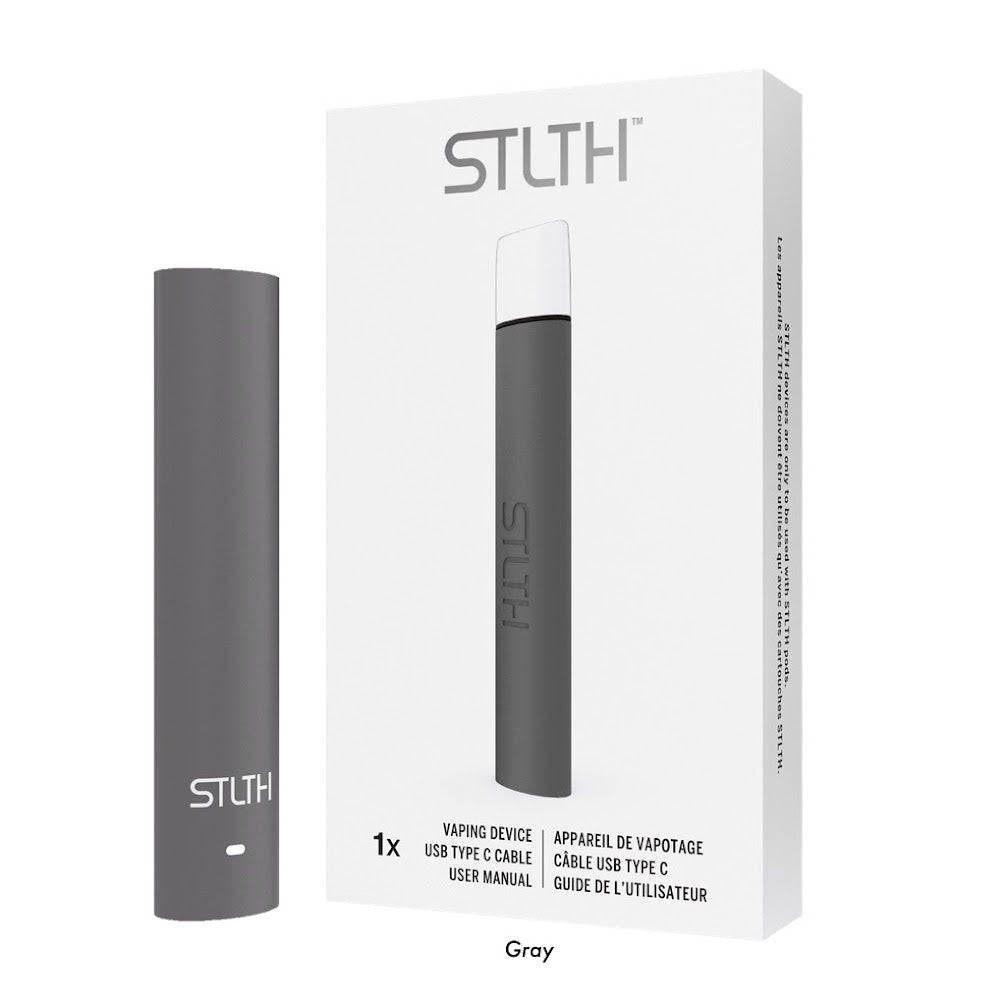 STLTH vape device starter kit package Gray