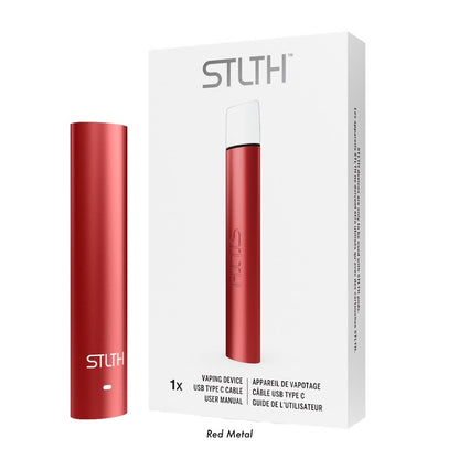 STLTH vape device starter kit package Red Metal