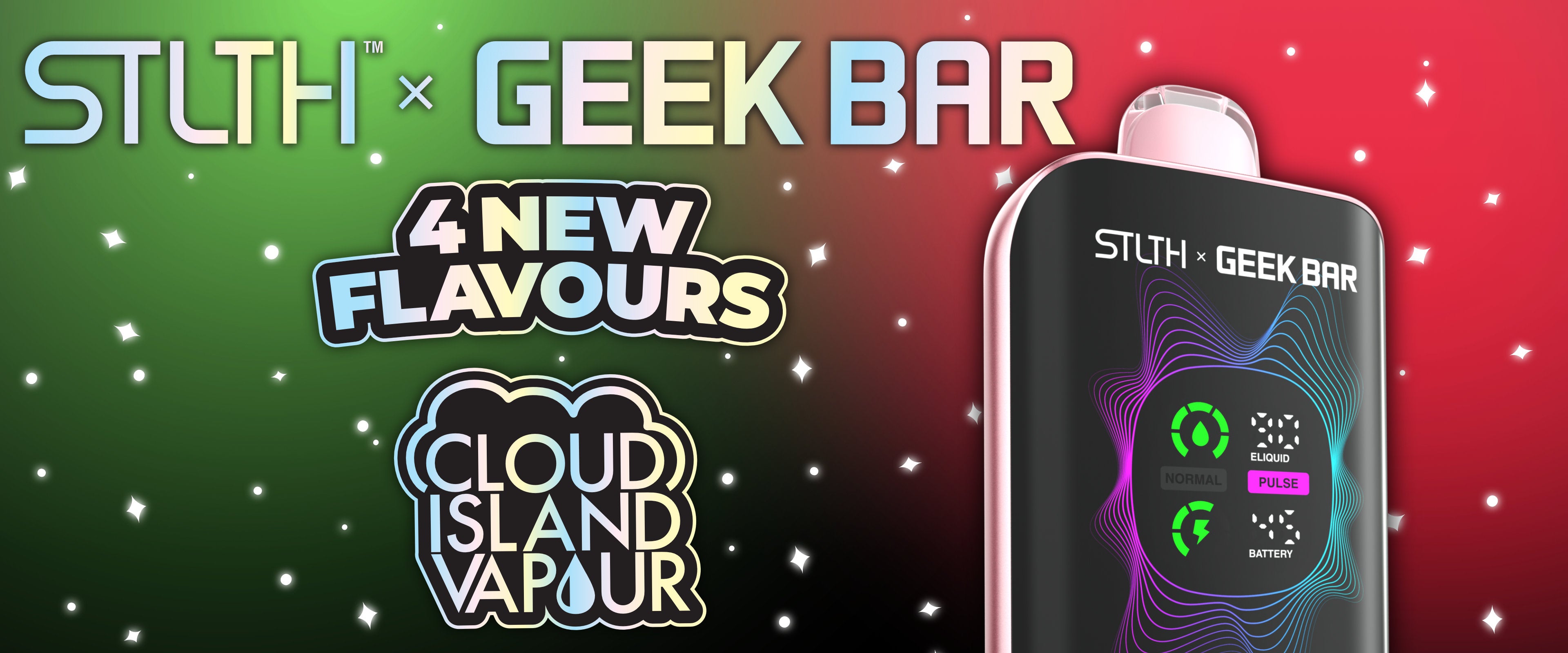 STLTH X GEEK BAR 4 New Flavours Disposable Vape Banner