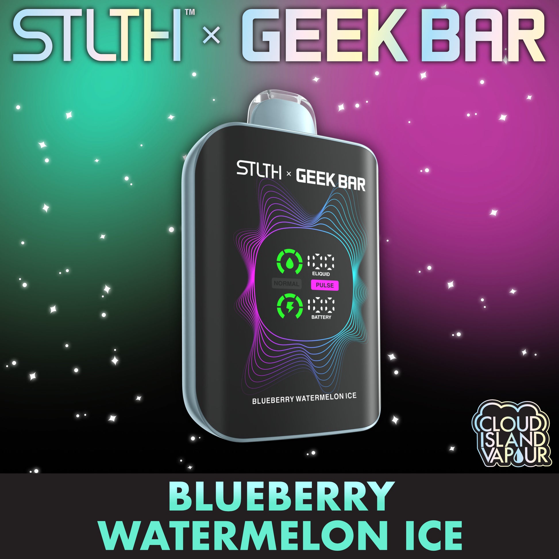 STLTH X GEEK BAR Disposable Vape - Blueberry Watermelon Ice Cloud Island Vapour STLTH X GEEK BAR Disposable Vape - Blueberry Watermelon Ice Cloud Island Vapour