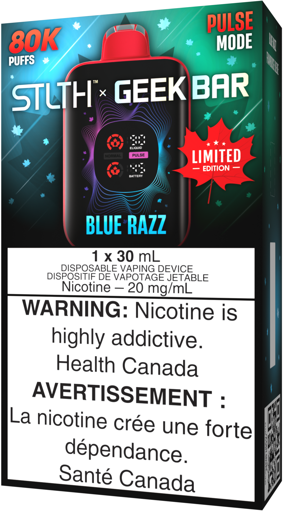 STLTH X GEEK BAR Disposable Vape - Canada Limited Edition: Blue Razz