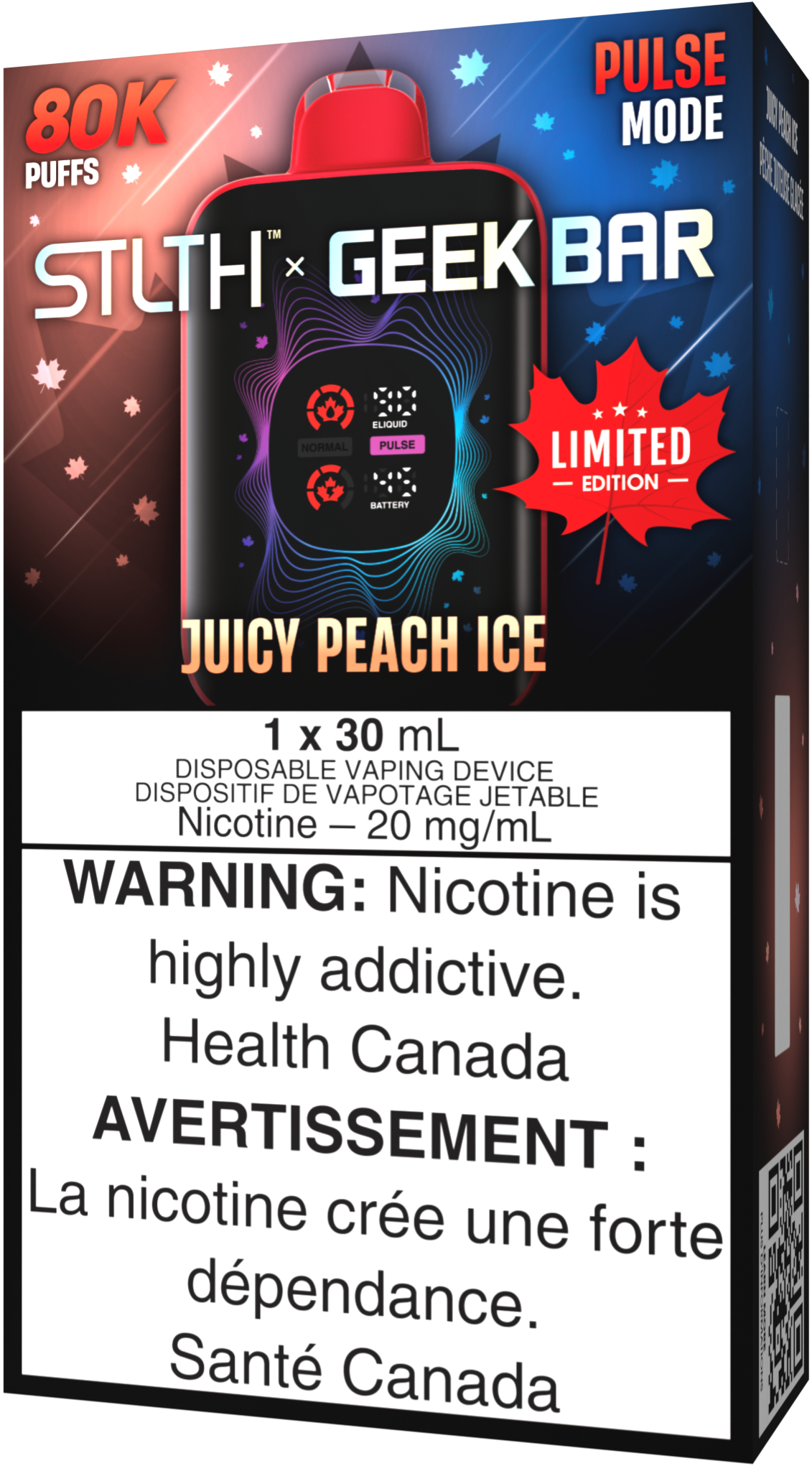 STLTH X GEEK BAR Disposable Vape - Canada Limited Edition: Juicy Peach Ice