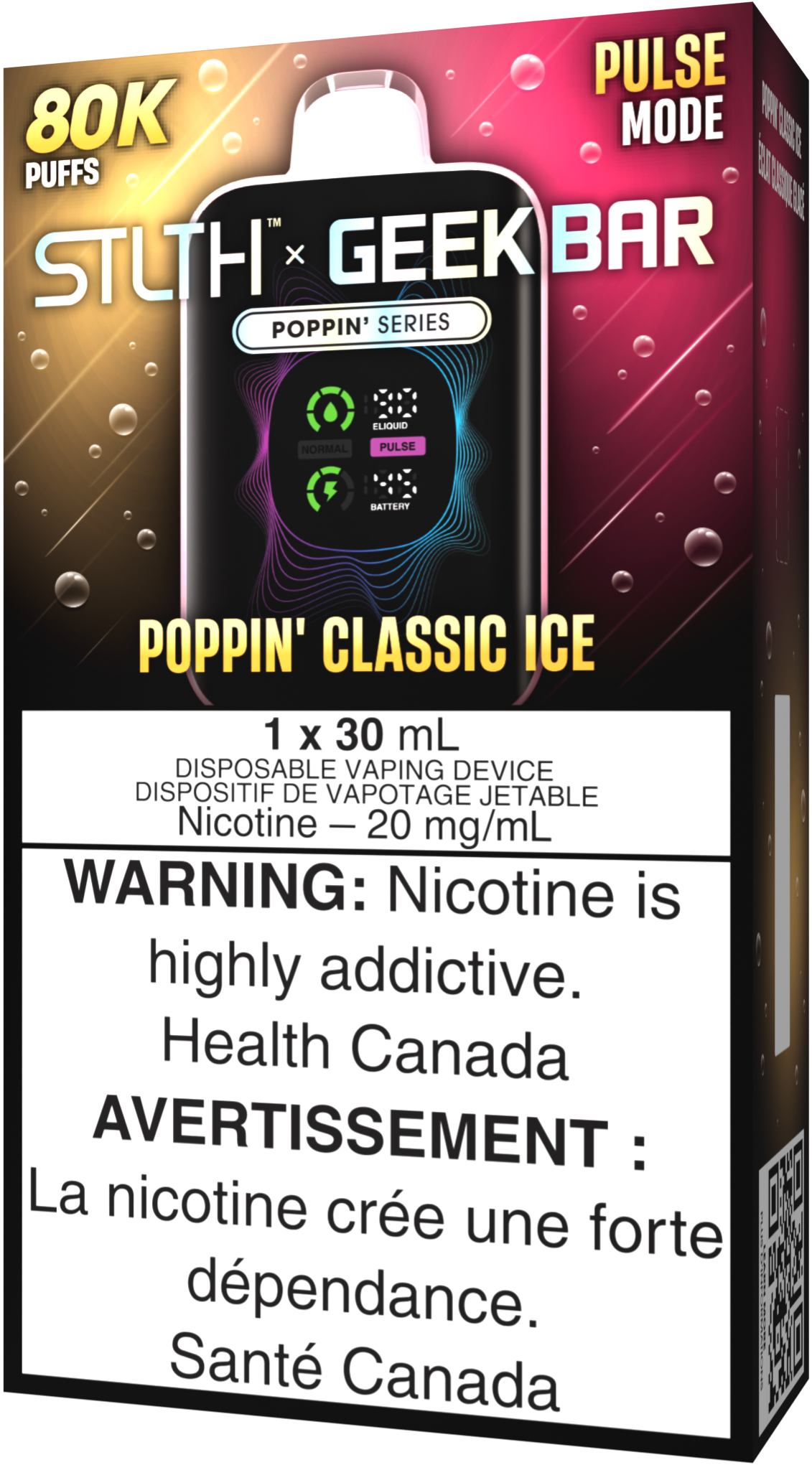 STLTH X GEEK BAR Disposable Poppin' Classic Ice