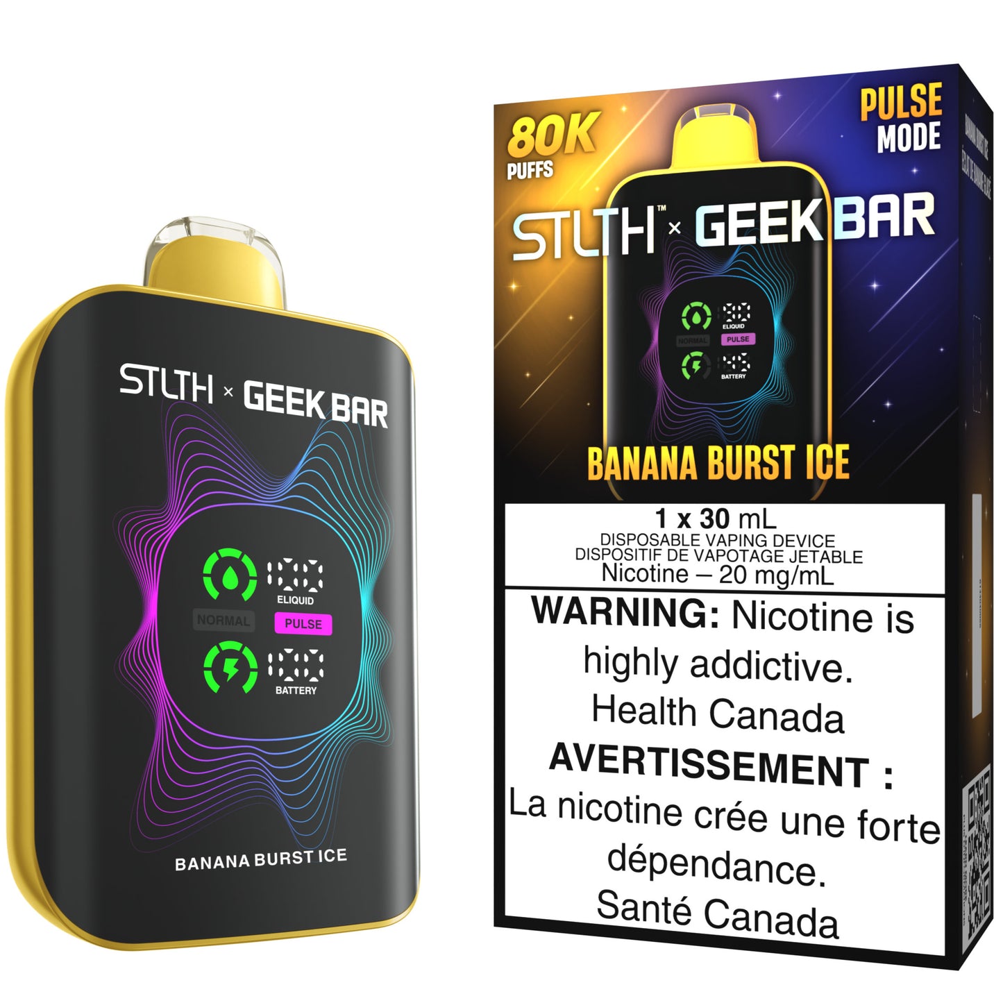 STLTH X GEEK BAR Disposable Vape Banana Burst Ice