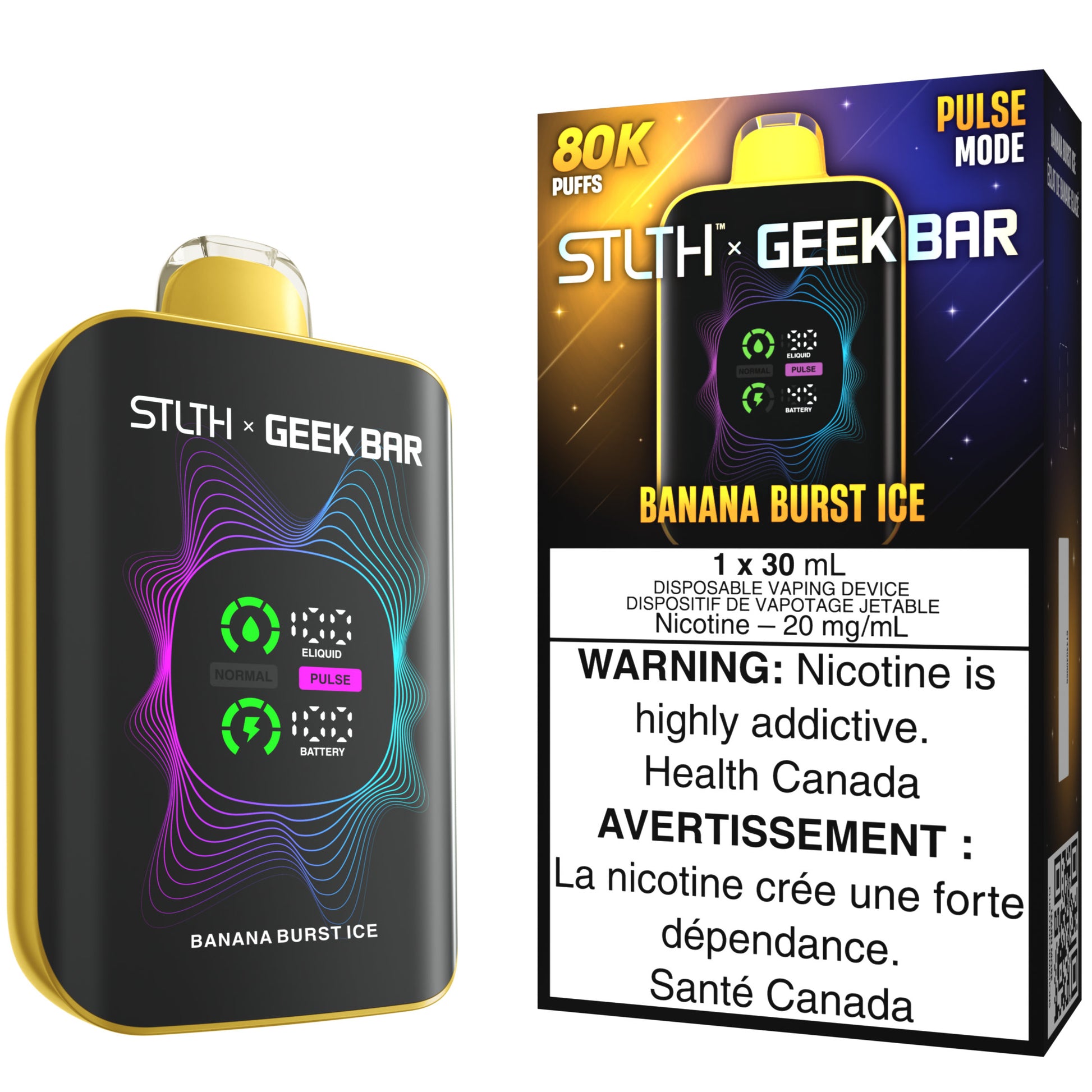 STLTH X GEEK BAR Disposable Vape Banana Burst Ice