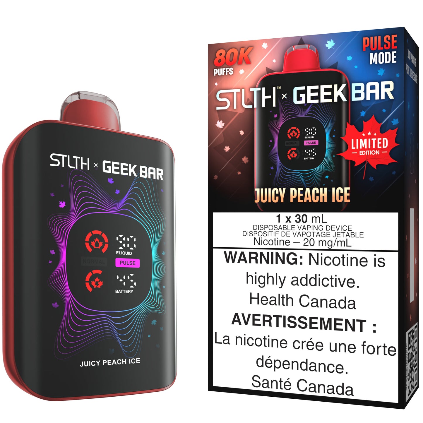 STLTH X GEEK BAR Disposable Vape - Canada Limited Edition: Juicy Peach Ice