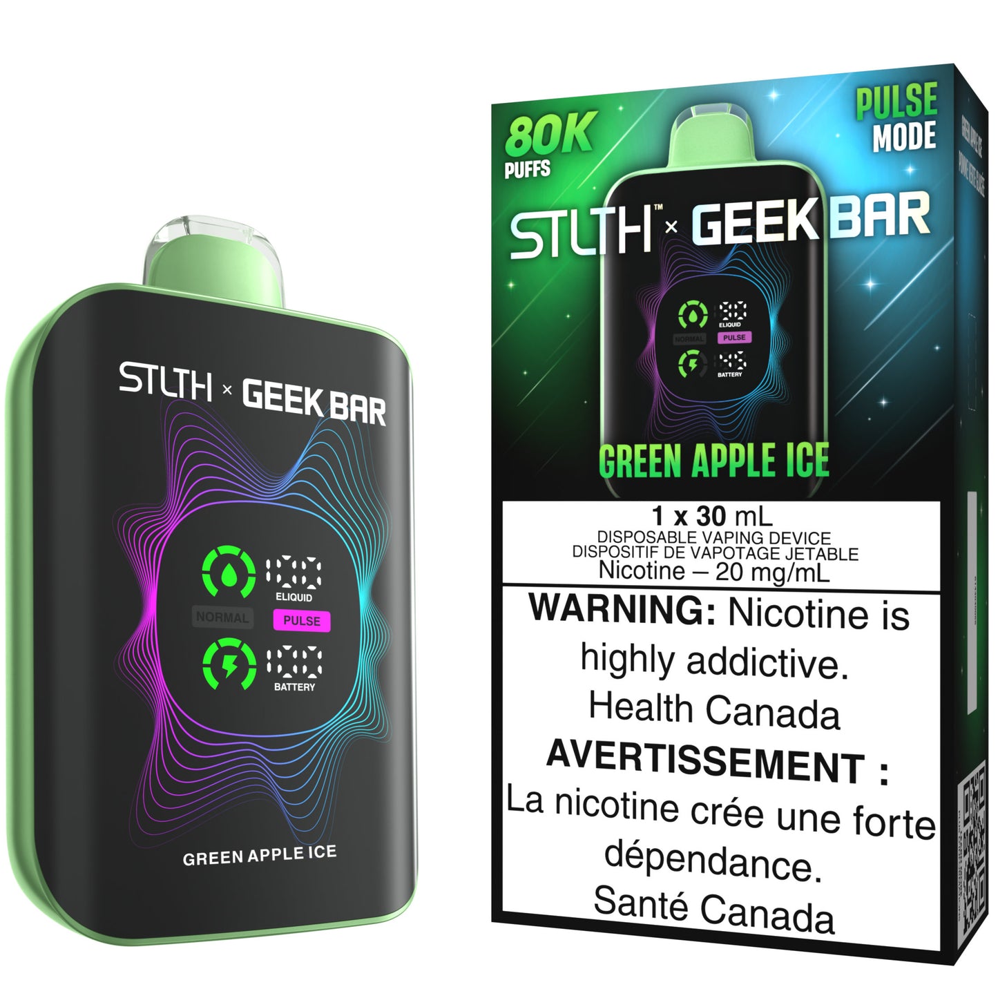 STLTH X GEEK BAR Disposable Vape Green Apple Ice
