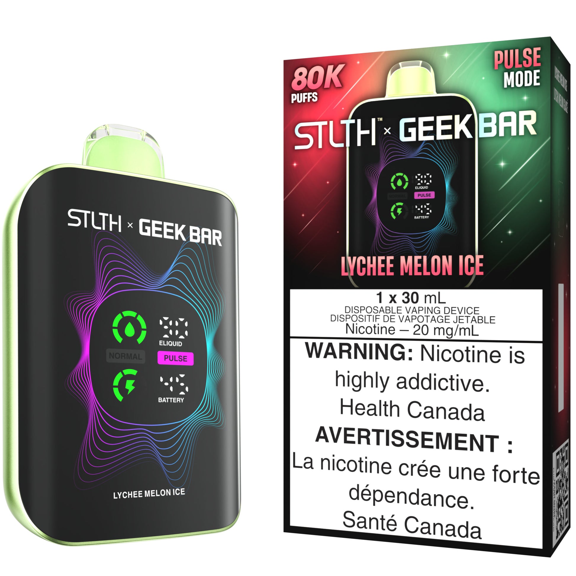 STLTH X GEEK BAR Disposable Vape Lychee Melon Ice 