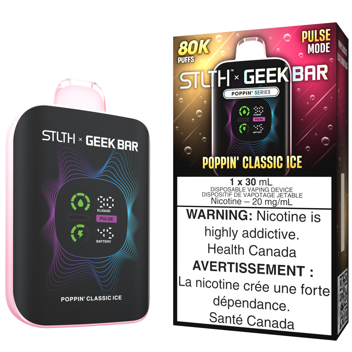 STLTH X GEEK BAR Disposable Vape Poppin' Classic Ice