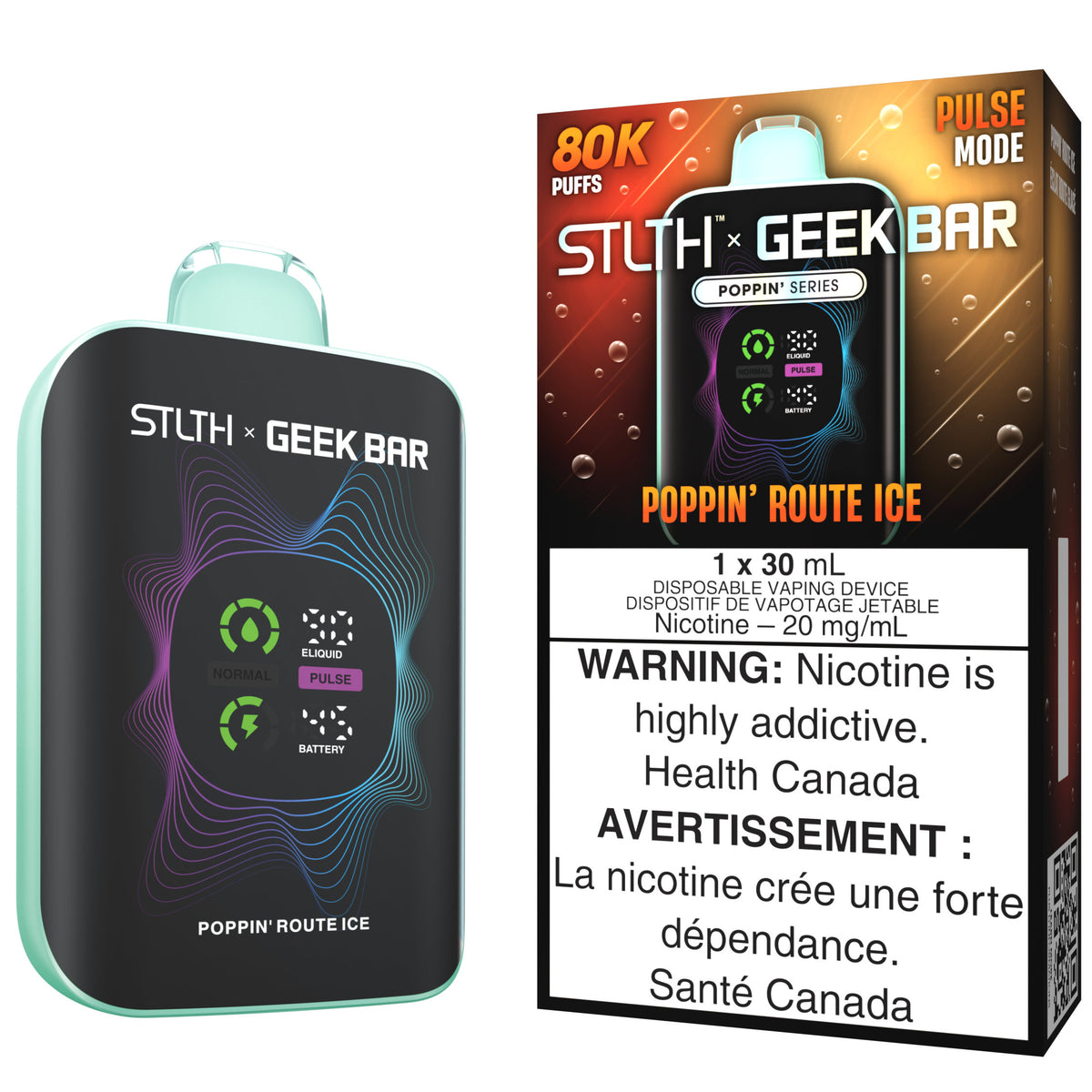 STLTH X GEEK BAR Disposable Vape Poppin' Route Ice