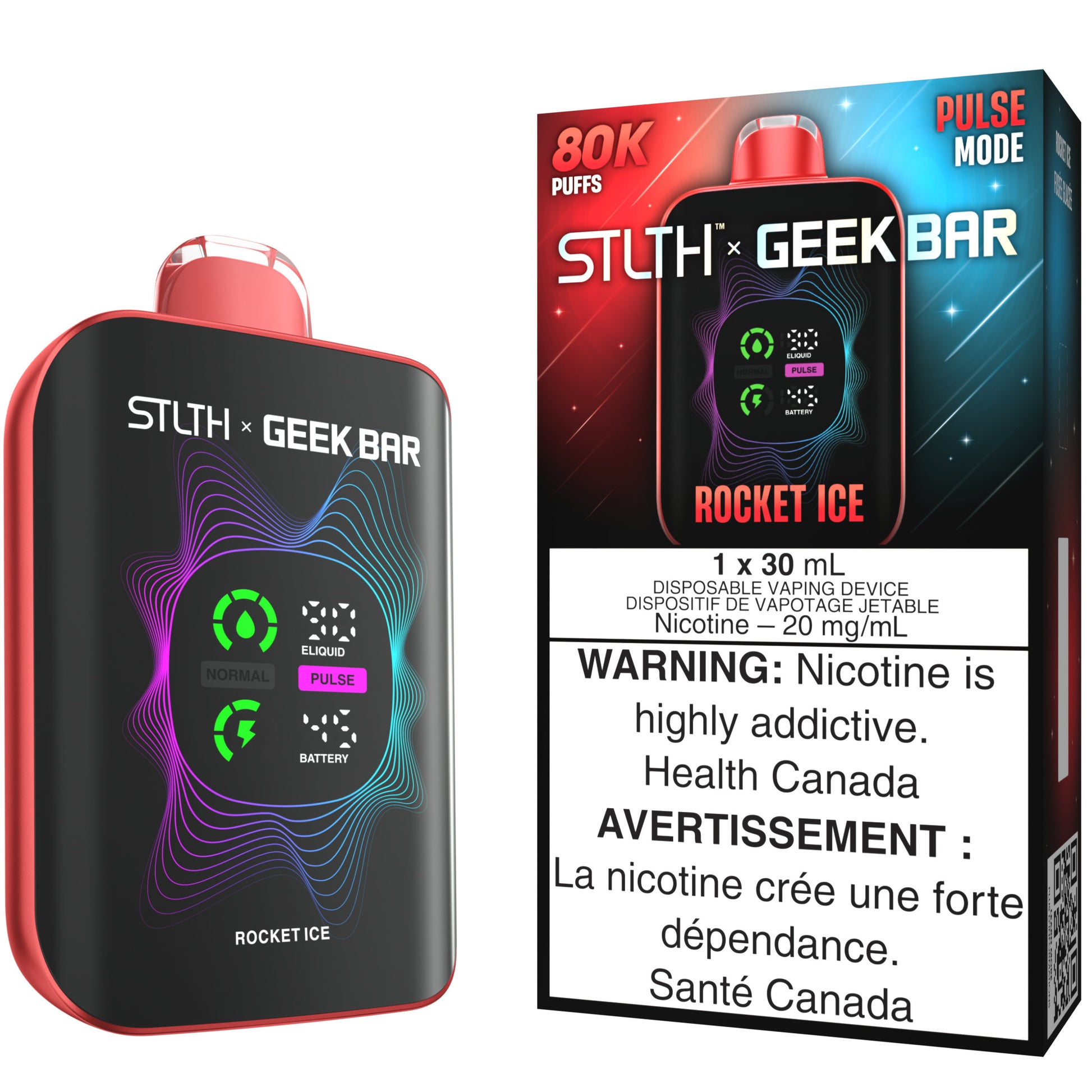 STLTH X GEEK BAR Disposable Vape Rocket Ice