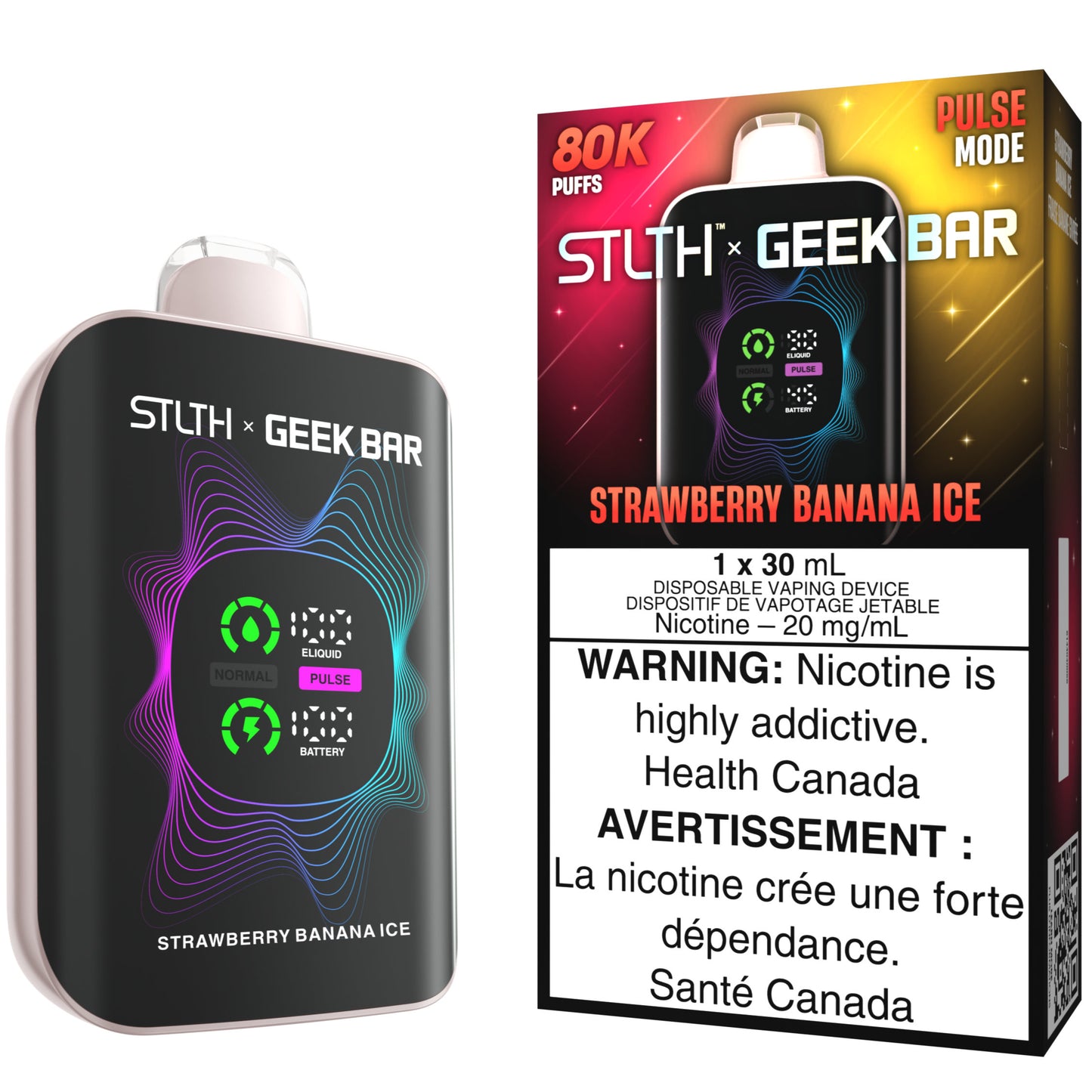 STLTH X GEEK BAR Disposable Vape Strawberry Banana Ice