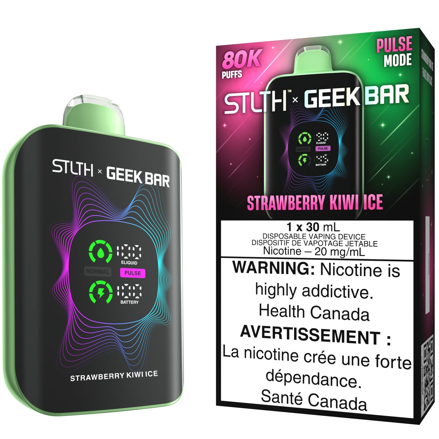 STLTH X GEEK BAR Disposable Vape Strawberry Kiwi Ice