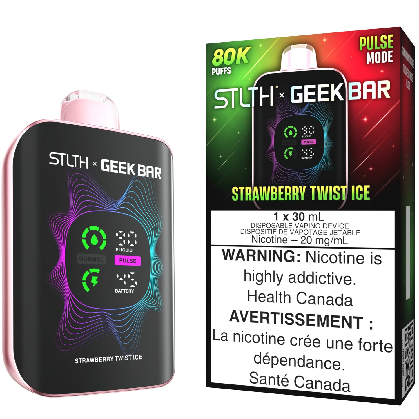 STLTH X GEEK BAR Disposable Vape Strawberry Twist Ice