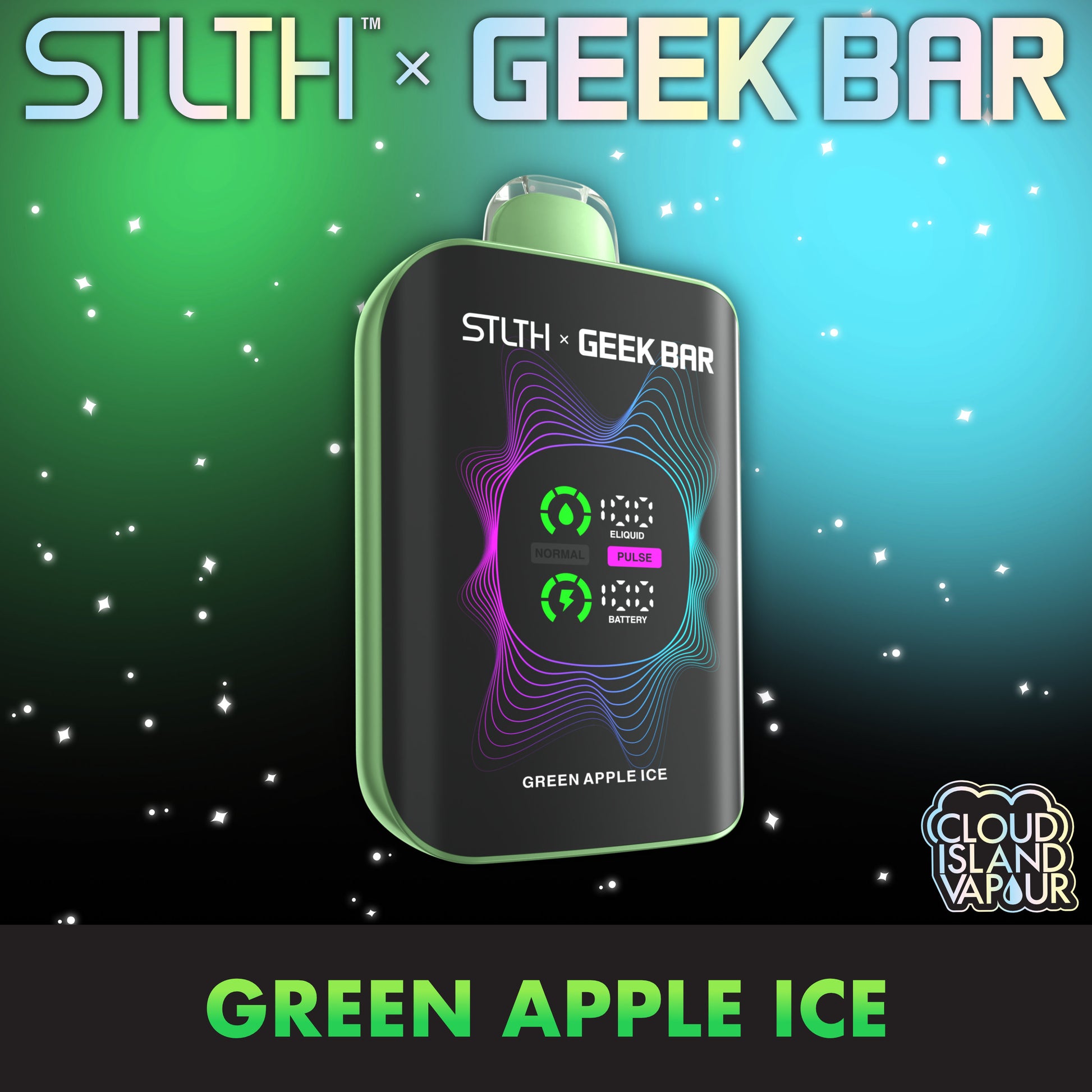STLTH X GEEK BAR Disposable Vape - Green Apple Ice Cloud Island Vapour STLTH X GEEK BAR Disposable Vape - Green Apple Ice Cloud Island Vapour