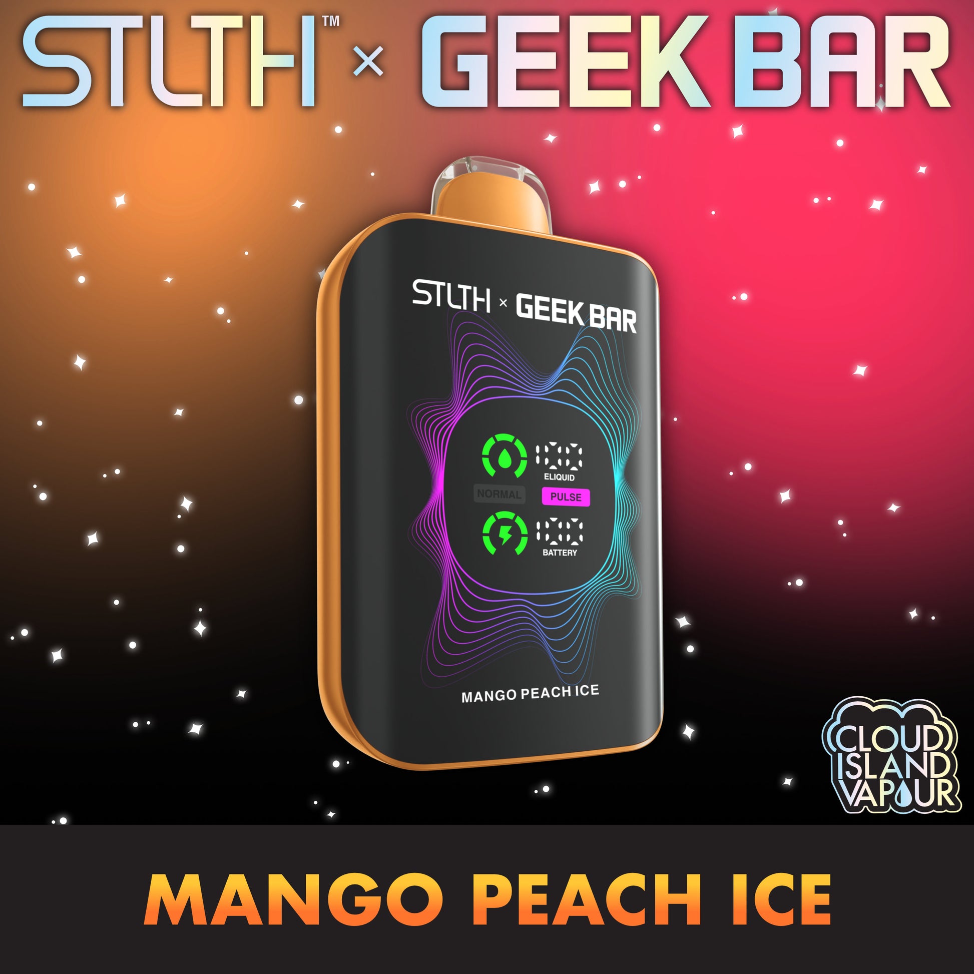 STLTH X GEEK BAR Disposable Vape - Mango Peach Ice Cloud Island Vapour STLTH X GEEK BAR Disposable Vape - Mango Peach Ice Cloud Island Vapour