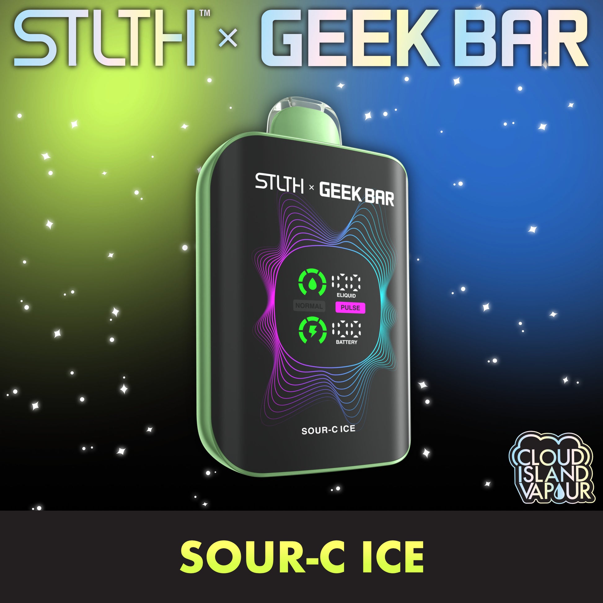 STLTH X GEEK BAR Disposable Vape - Sour-C Ice Cloud Island Vapour STLTH X GEEK BAR Disposable Vape - Sour-C Ice Cloud Island Vapour