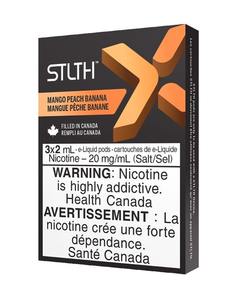 STLTH X vape Pods package Mango Peach Banana