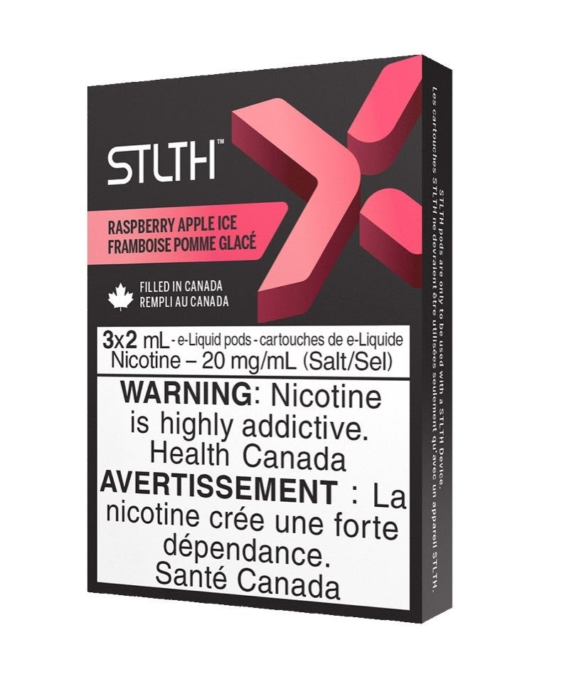 STLTH X vape Pods package Raspberry Apple Ice